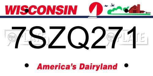 7SZQ271 Wisconsin License Plate