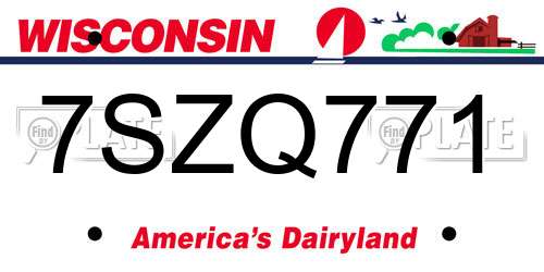 7SZQ771 Wisconsin License Plate