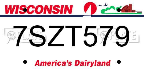 7SZT579 Wisconsin License Plate