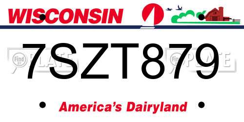 7SZT879 Wisconsin License Plate