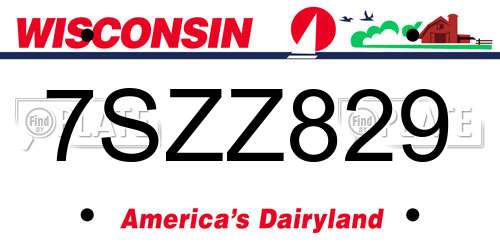 7SZZ829 Wisconsin License Plate