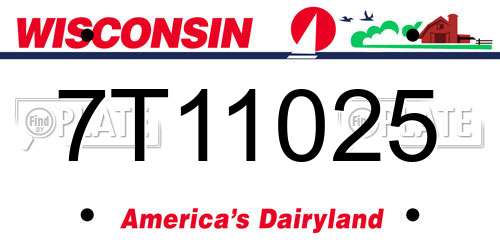 7T11025 Wisconsin License Plate
