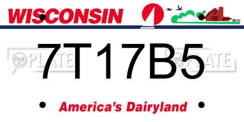 7T17B5 Wisconsin License Plate