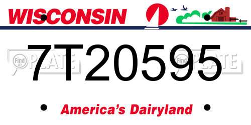 7T20595 Wisconsin License Plate