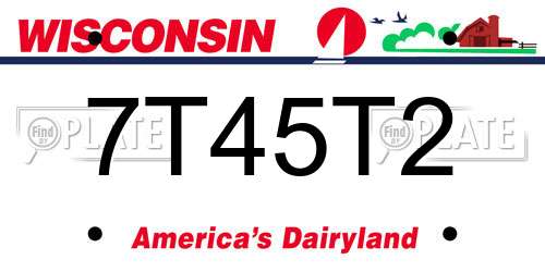 7T45T2 Wisconsin License Plate