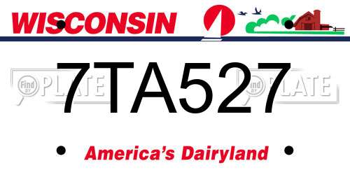 7TA527 Wisconsin License Plate