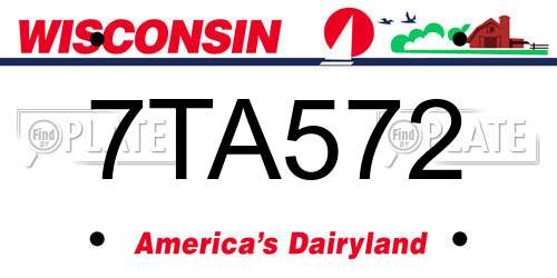 7TA572 Wisconsin License Plate