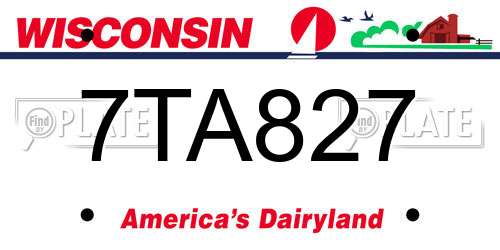 7TA827 Wisconsin License Plate
