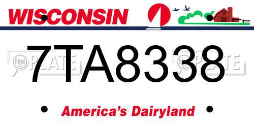 7TA8338 Wisconsin License Plate