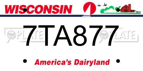 7TA877 Wisconsin License Plate