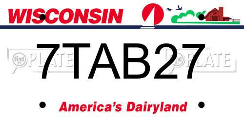 7TAB27 Wisconsin License Plate