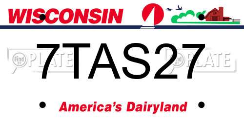 7TAS27 Wisconsin License Plate
