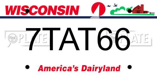 7TAT66 Wisconsin License Plate