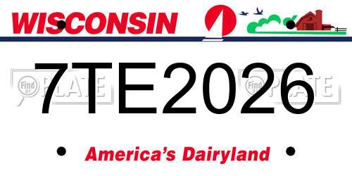 7TE2026 Wisconsin License Plate