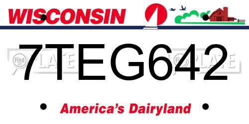 7TEG642 Wisconsin License Plate