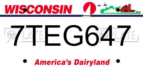 7TEG647 Wisconsin License Plate