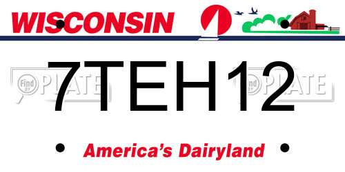 7TEH12 Wisconsin License Plate