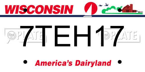 7TEH17 Wisconsin License Plate