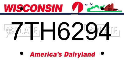 7TH6294 Wisconsin License Plate