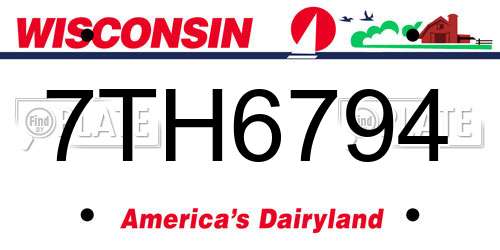 7TH6794 Wisconsin License Plate