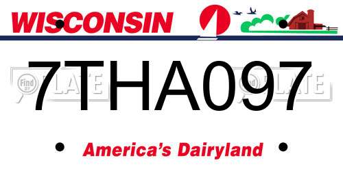 7THA097 Wisconsin License Plate