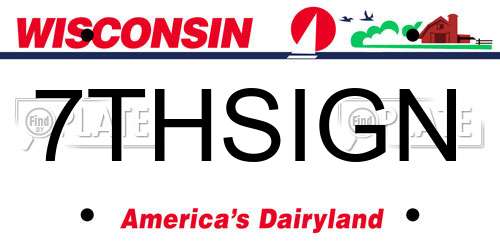7THSIGN Wisconsin License Plate
