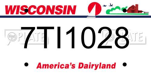 7TI1028 Wisconsin License Plate