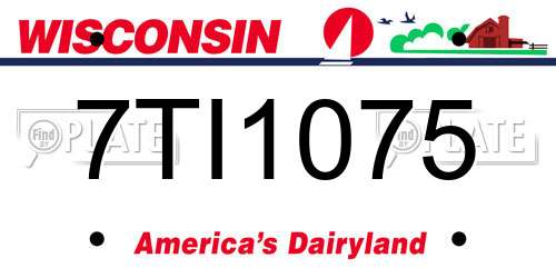 7TI1075 Wisconsin License Plate