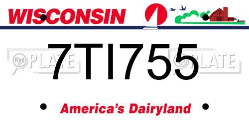 7TI755 Wisconsin License Plate