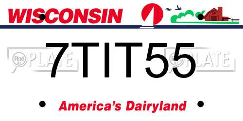 7TIT55 Wisconsin License Plate
