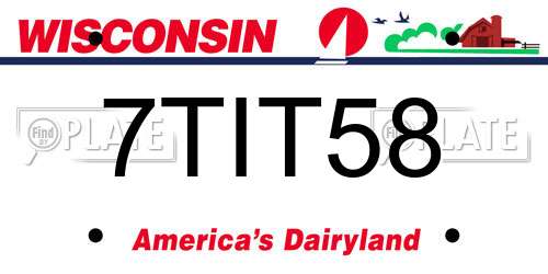 7TIT58 Wisconsin License Plate