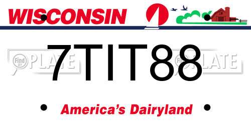 7TIT88 Wisconsin License Plate
