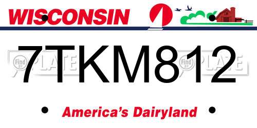 7TKM812 Wisconsin License Plate