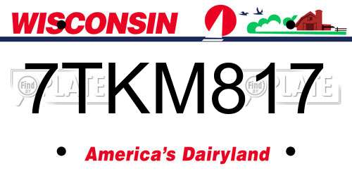 7TKM817 Wisconsin License Plate