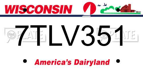 7TLV351 Wisconsin License Plate