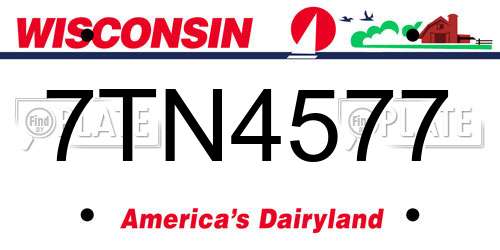 7TN4577 Wisconsin License Plate