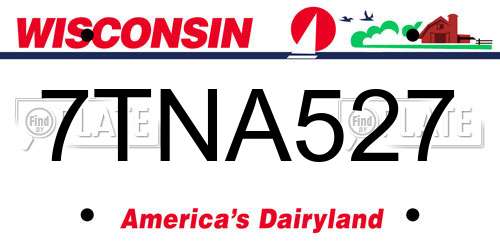 7TNA527 Wisconsin License Plate
