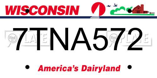 7TNA572 Wisconsin License Plate