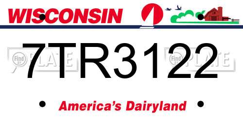 7TR3122 Wisconsin License Plate