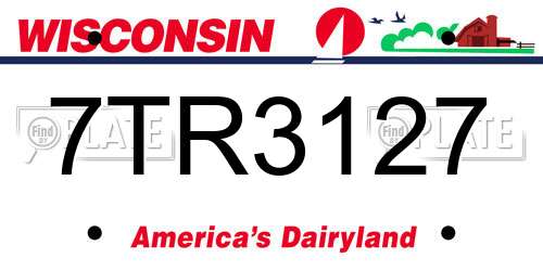 7TR3127 Wisconsin License Plate
