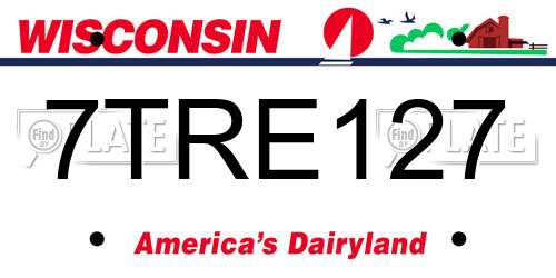 7TRE127 Wisconsin License Plate