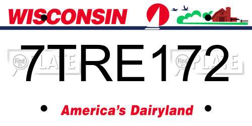 7TRE172 Wisconsin License Plate