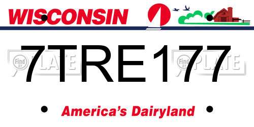 7TRE177 Wisconsin License Plate