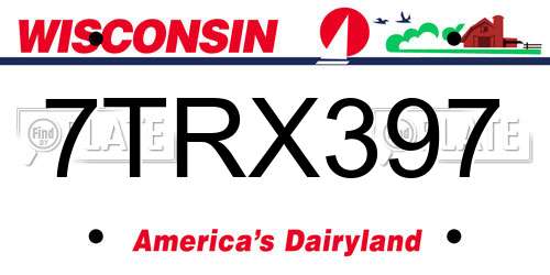 7TRX397 Wisconsin License Plate
