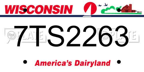 7TS2263 Wisconsin License Plate