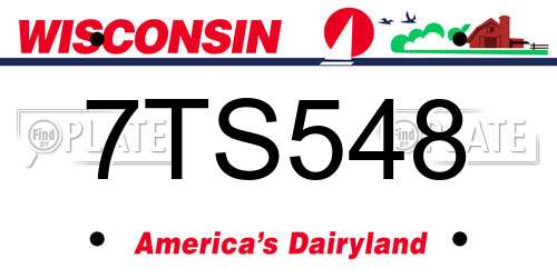 7TS548 Wisconsin License Plate