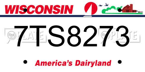 7TS8273 Wisconsin License Plate