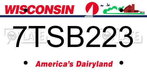 7TSB223 Wisconsin License Plate