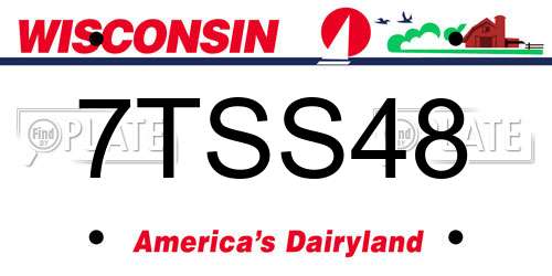 7TSS48 Wisconsin License Plate