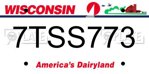 7TSS773 Wisconsin License Plate
